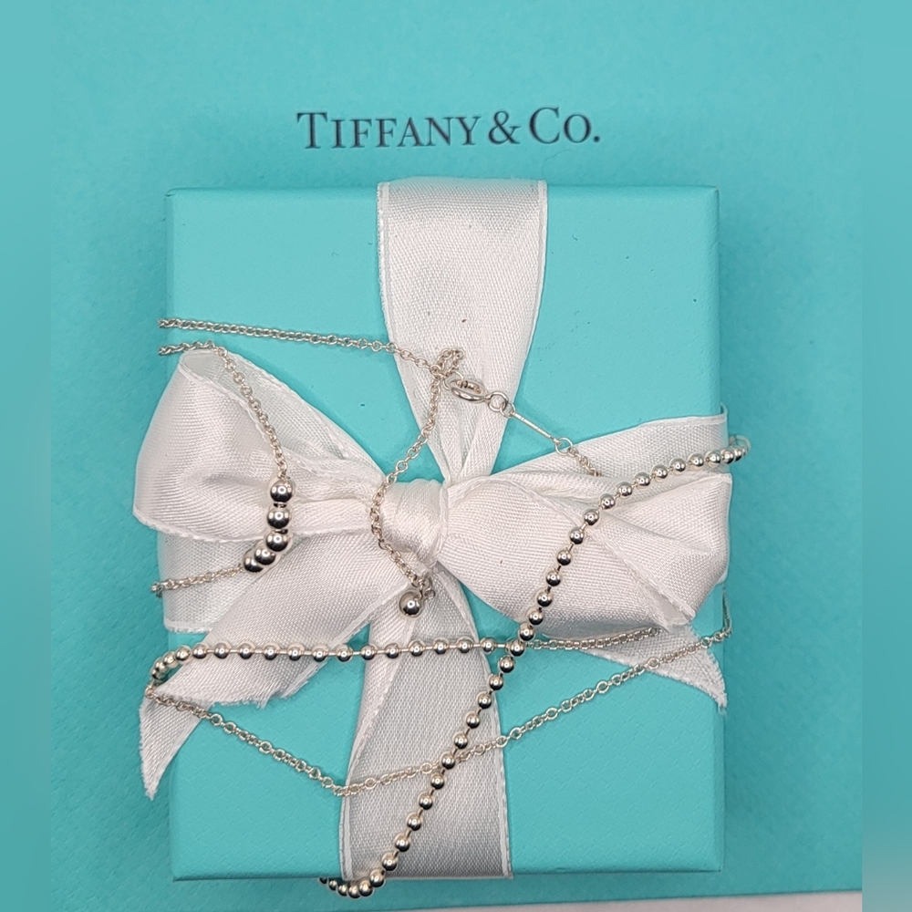 Tiffany & Co Mixed Bead 28-30" Adjustable Chain Necklace - New